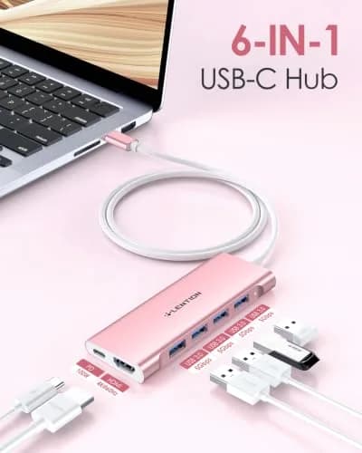 LENTION 3.3ft USB C Hub with 4K HDMI & 100W PD | Multiport Connectivity for Modern Laptops thumbnail 2