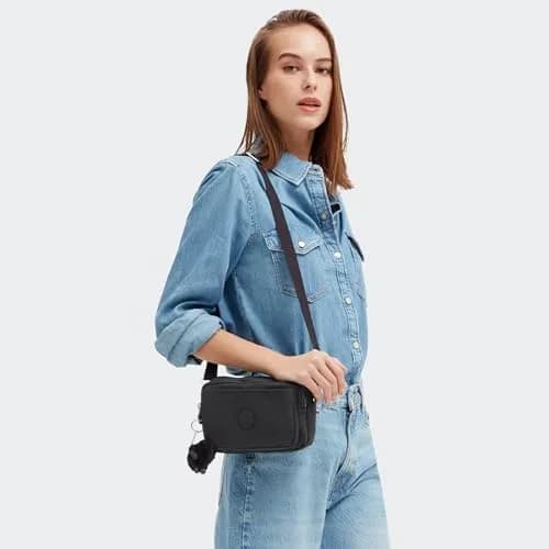 Kipling Women's Abanu Medium Crossbody Bag - Black Noir | Lightweight & Water Resistant thumbnail 2