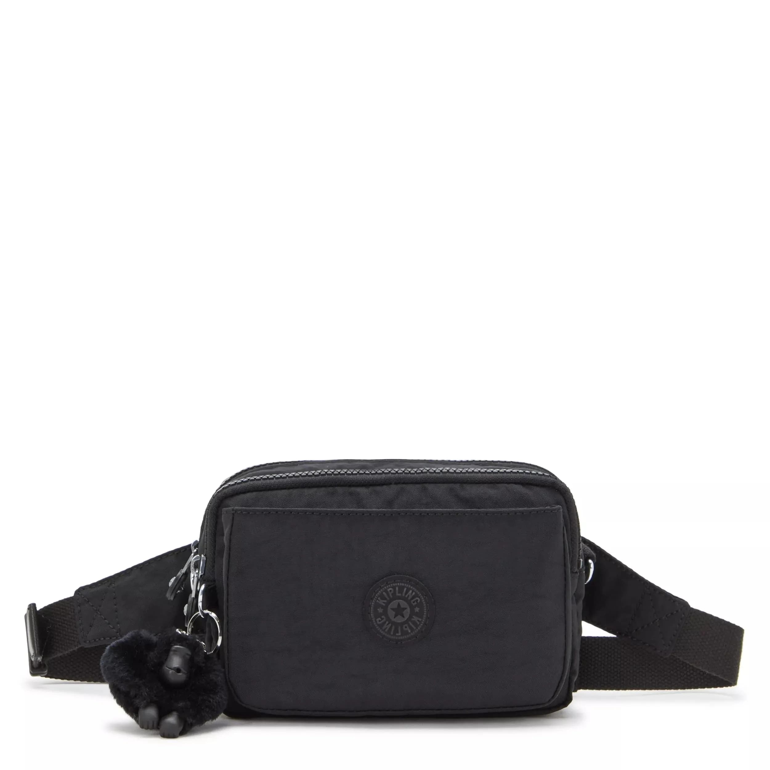 Kipling Women's Abanu Medium Prt Crossbody Bag 22.9cm (9.0"L) x 17cm (6.7"H) x 8.9cm (3.5"D) | Lightweight & Water Resistant — Black Noir