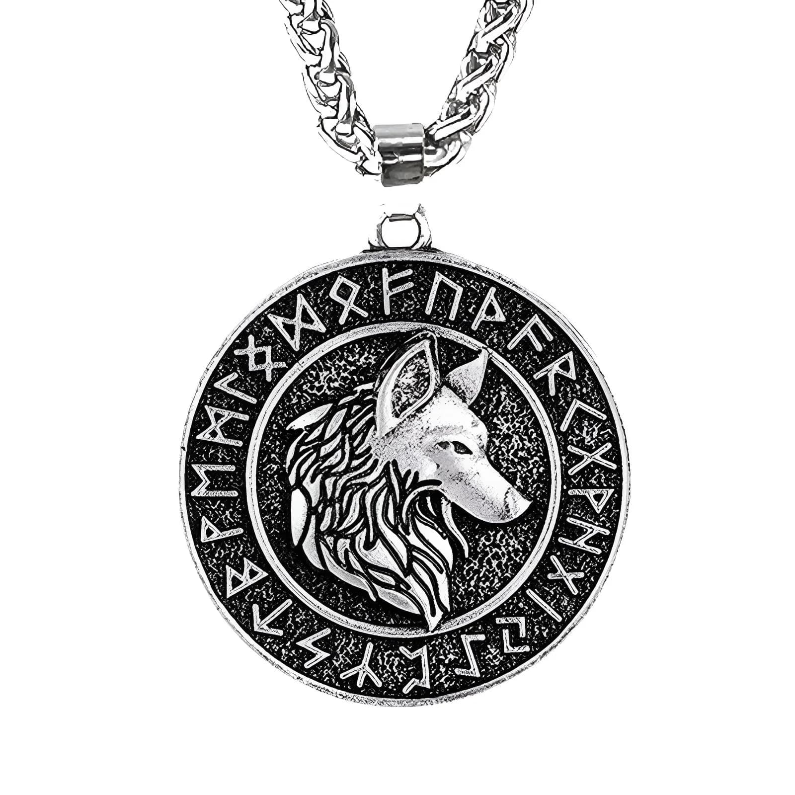 Leprato Viking Talisman Necklace for Men Norse Mjolnir Wolf Compass Valknut Amulet Pendant 24 inch — Odin's Celtic Wolf