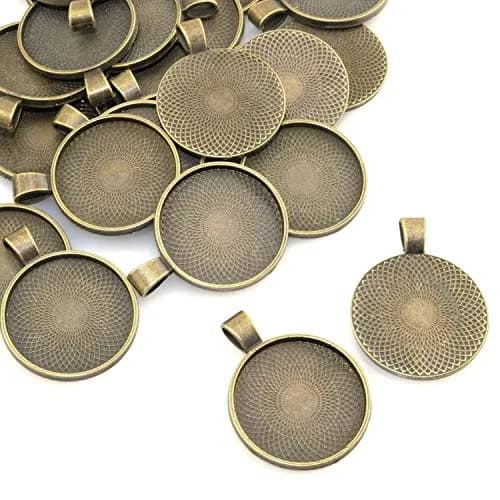 Lind Kitchen 25pcs Round Bezel Pendant Trays Setting 25mm | DIY Jewelry & Craft Base thumbnail 1