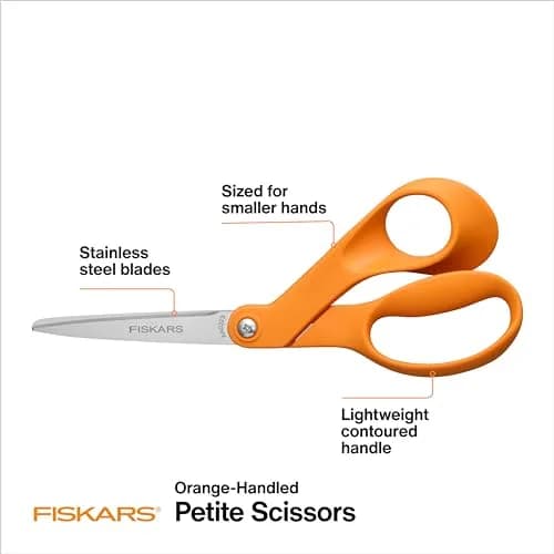 Fiskars Petite Original Orange-Handled Fabric Scissors 7 Inch (17.78 cm) | Precision Cutting for Sewing & Crafts thumbnail 2