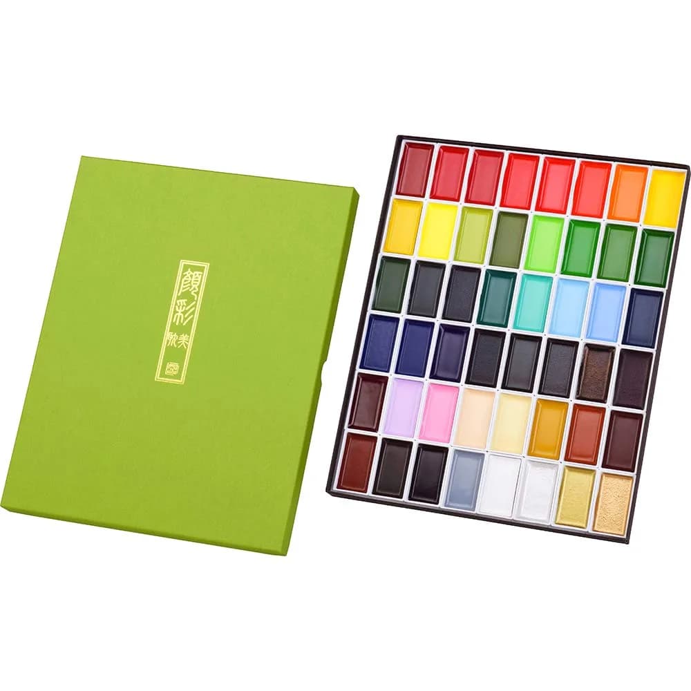 Kuretake Gansai Tambi Watercolor Paint Set, 48 Vivid Colors, Solid Pans | Professional Grade Art Paint - main product image
