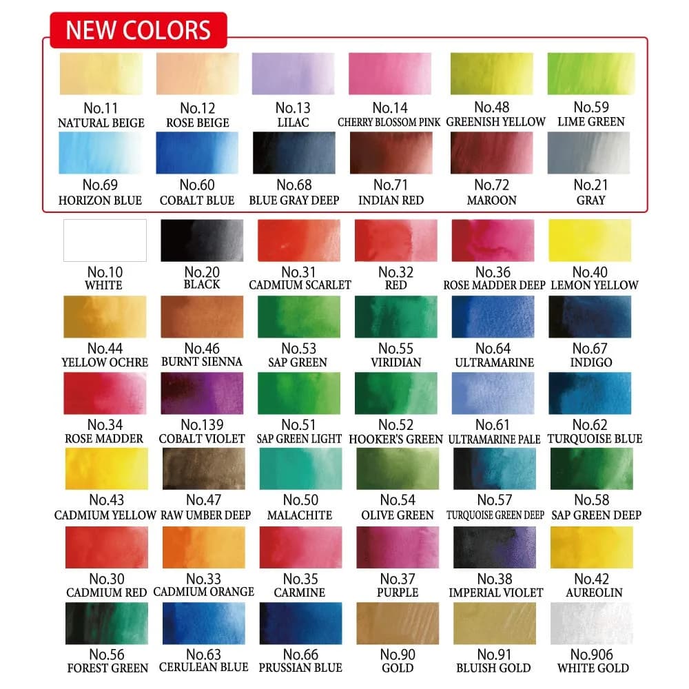 Kuretake Gansai Tambi Watercolor Paint Set, 48 Vivid Colors, Solid Pans | Professional Grade Art Paint - view 2