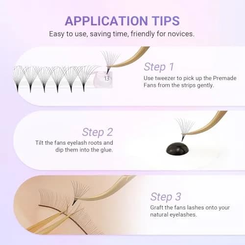 NAGARAKU 6D Premade Volume Fans 0.07 C Curl 10mm 320 Fans | Professional Salon Lash Extensions thumbnail 5