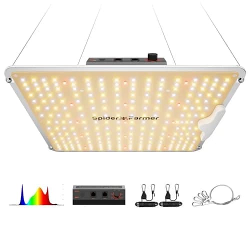 Spider Farmer SF1000 LED Grow Light 100W Dimmable Full Spectrum 250-LEDs | 2.5 PPE 11.8x10.5x2.3 inches thumbnail 1