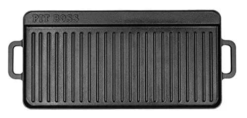 Pit Boss 10"x20" Cast Iron Griddle | Reversible, Re-seasoned, Durable thumbnail 1