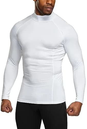 TSLA Men's Thermal Long Sleeve Compression Shirts | Mock/Turtleneck Winter Sports Base Layer Top, Small thumbnail 1