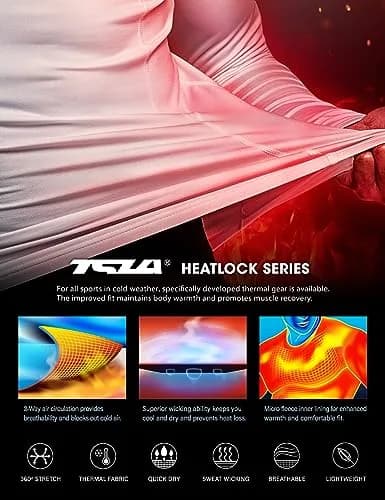 TSLA Men's Thermal Long Sleeve Compression Shirts | Mock/Turtleneck Winter Sports Base Layer Top, Small thumbnail 6