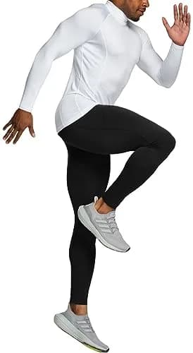 TSLA Men's Thermal Long Sleeve Compression Shirts | Mock/Turtleneck Winter Sports Base Layer Top, Small thumbnail 8