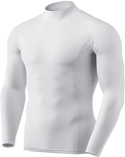 TSLA Men's Thermal Long Sleeve Compression Shirts | Mock/Turtleneck Winter Sports Base Layer Top, Small thumbnail 9