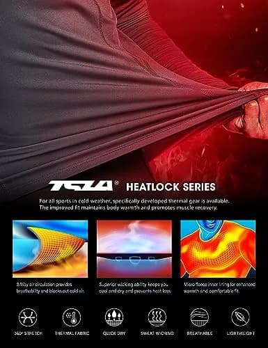 TSLA Men's Thermal Long Sleeve Compression Shirts | Mock/Turtleneck Winter Sports Base Layer Top, Charcoal, X-Small thumbnail 4