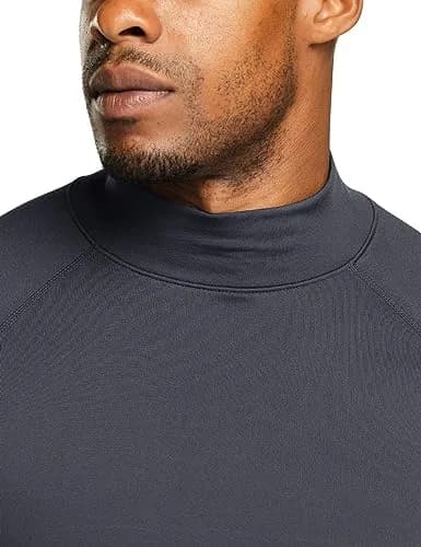 TSLA Men's Thermal Long Sleeve Compression Shirts | Mock/Turtleneck Winter Sports Base Layer Top, Charcoal, X-Small thumbnail 5
