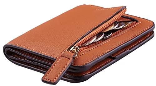 Toughergun Women's Slim Leather Bifold Wallet with RFID Protection - 13 ReNapa Tan thumbnail 1