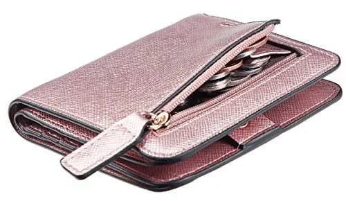 Toughergun Women's Slim Leather Wallet - SL Rose Gold, RFID Blocking, Compact Bifold Mini Purse thumbnail 1