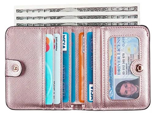 Toughergun Women's Slim Leather Wallet - SL Rose Gold, RFID Blocking, Compact Bifold Mini Purse thumbnail 2