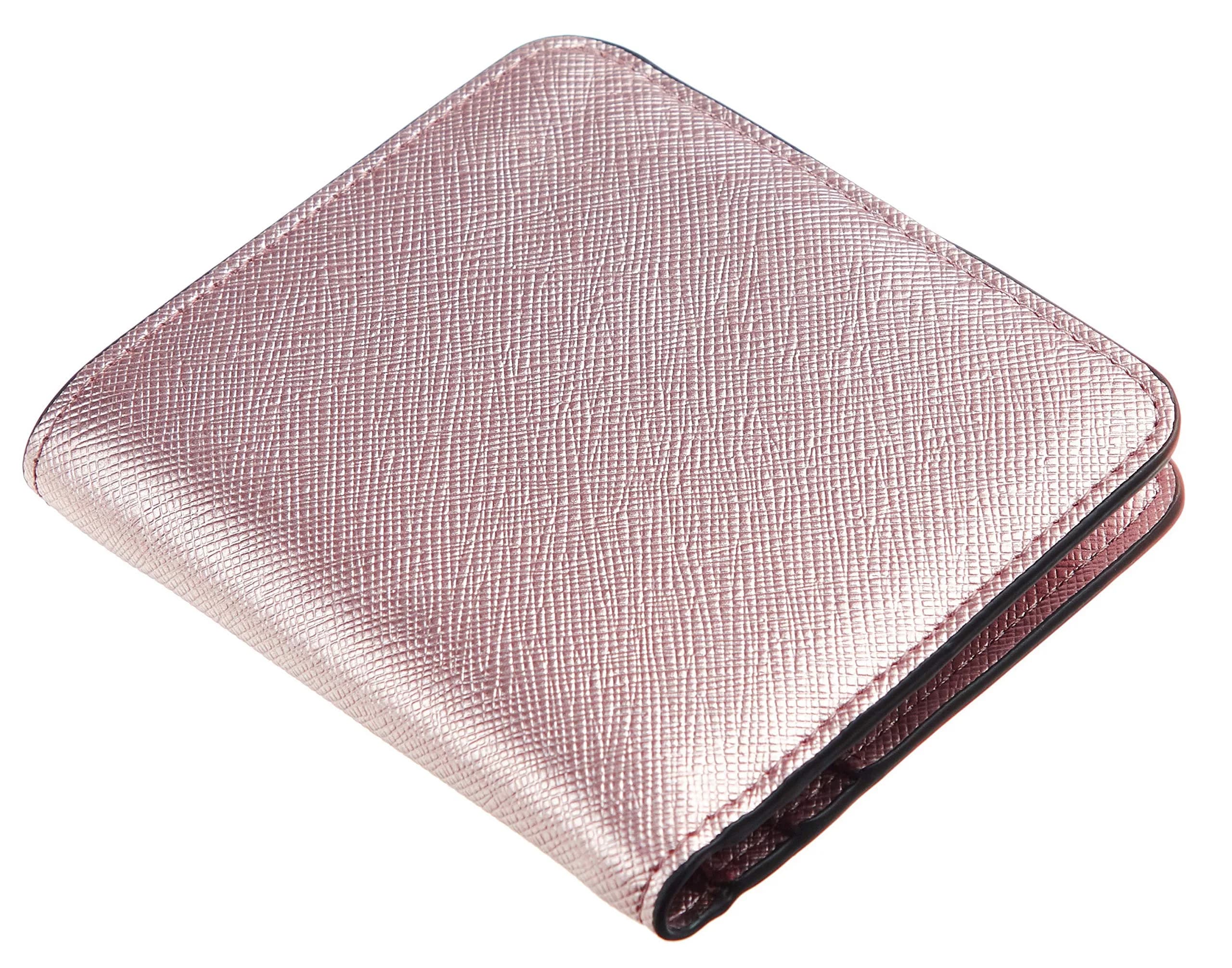 Toughergun Women's Slim Leather Wallet - SL Rose Gold, RFID Blocking, Compact Bifold Mini Purse - view 3