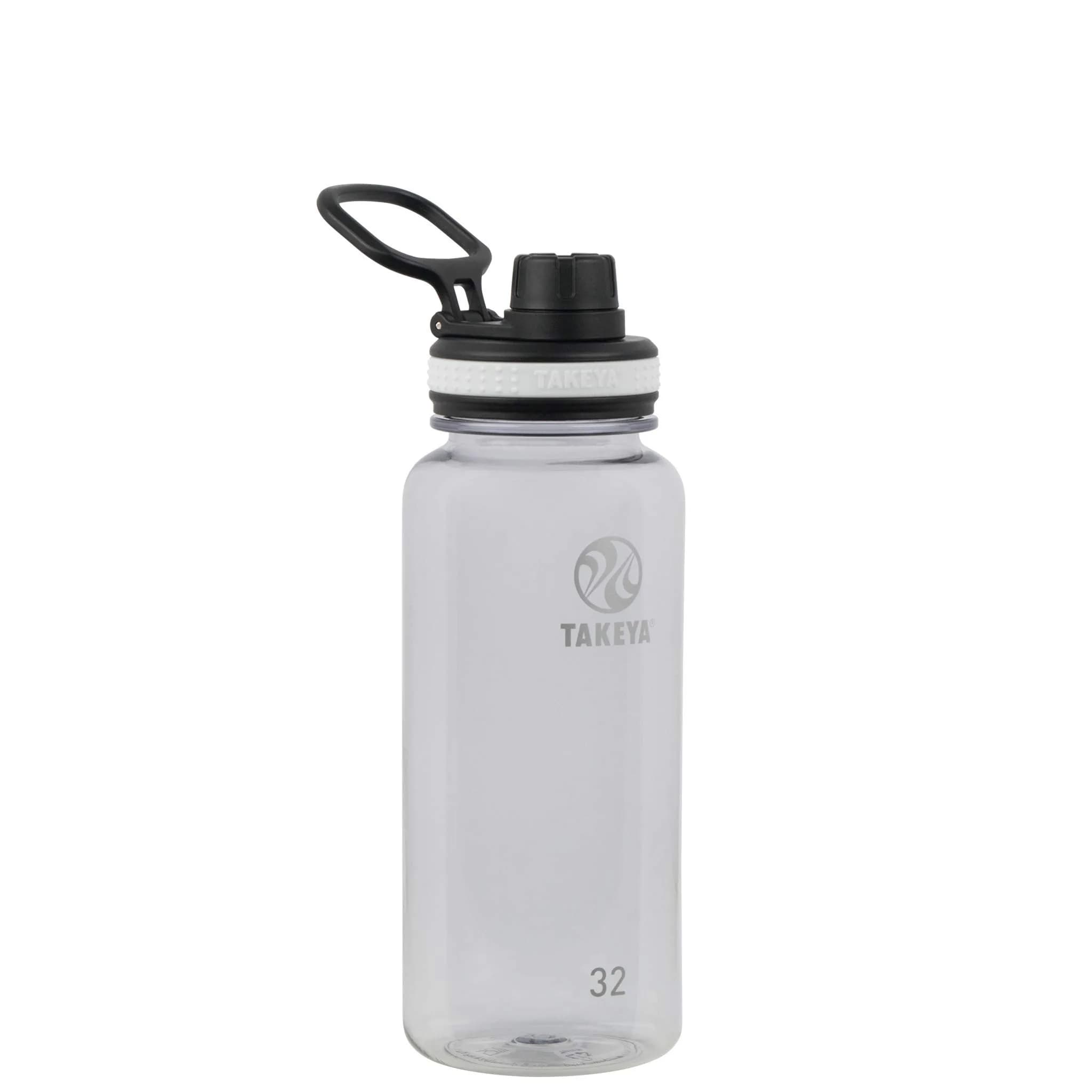 Takeya Tritan Water Bottle with Spout Lid | 40 oz BPA-Free, Dishwasher Safe, Leak-Proof, Modern Design — Clear