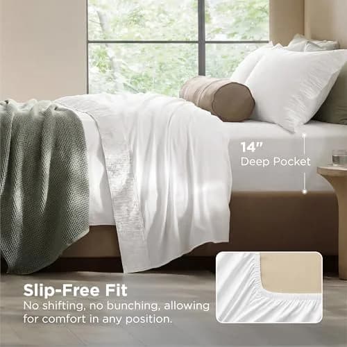 Bedsure King Size Sheets Set - 4 Pieces Soft, Breathable, Cooling Bed Sheet thumbnail 4