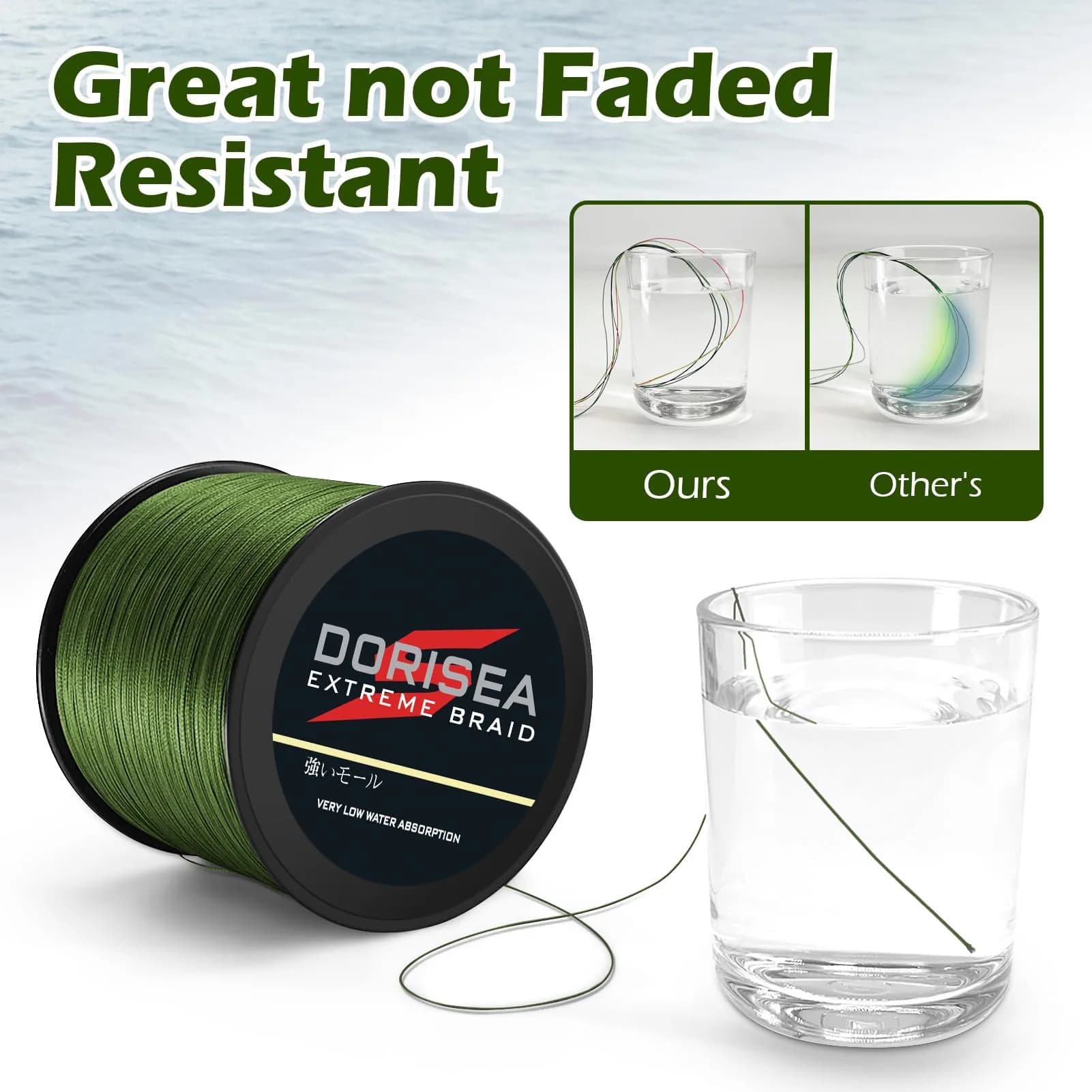 Dorisea Extreme Braid 40lb/0.32mm Black Braided Fishing Line 100m (109 Yards) | Zero Stretch Superline - view 5