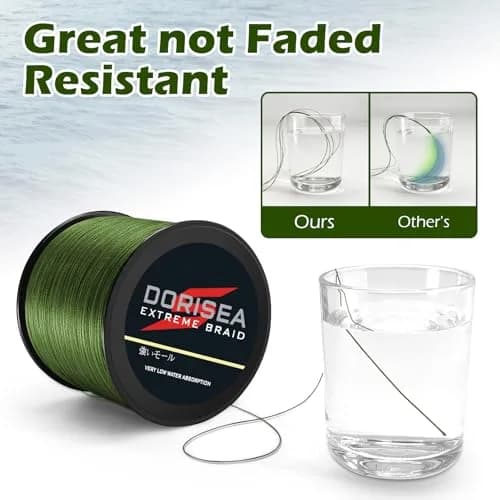 Dorisea Extreme Braid 40lb/0.32mm Black Braided Fishing Line 100m (109 Yards) | Zero Stretch Superline thumbnail 5