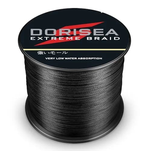 Dorisea Extreme Braid Black Braided Fishing Line 100m (109Yards) 80lb | Zero Stretch & High Abrasion Resistance thumbnail 2