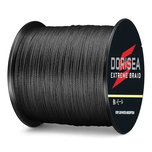 Dorisea Extreme Braid Black Braided Fishing Line 100m (109Yards) 80lb | Zero Stretch & High Abrasion Resistance thumbnail 3