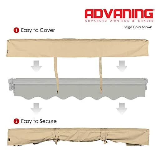 ADVANING All-Weather Protective Cover for 8' Wide Retractable Awnings | Beige, Waterproof & UV Resistant thumbnail 4