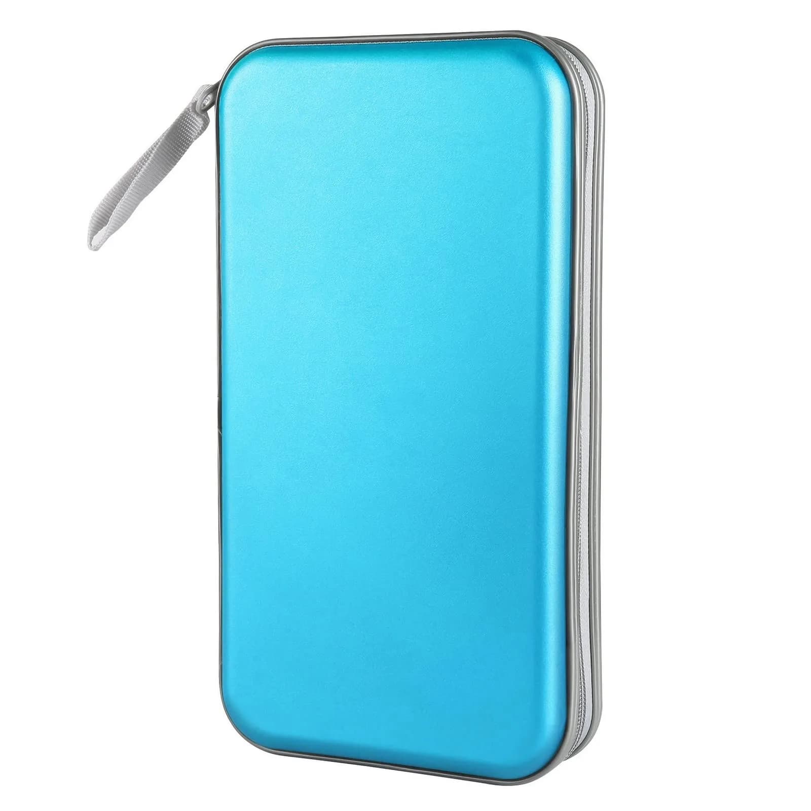 Siveit Sky Blue 80 Capacity CD Case Holder - Hard Plastic DVD Wallet with Zipper - main product image