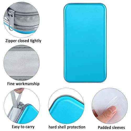 Siveit Sky Blue 80 Capacity CD Case Holder - Hard Plastic DVD Wallet with Zipper thumbnail 2