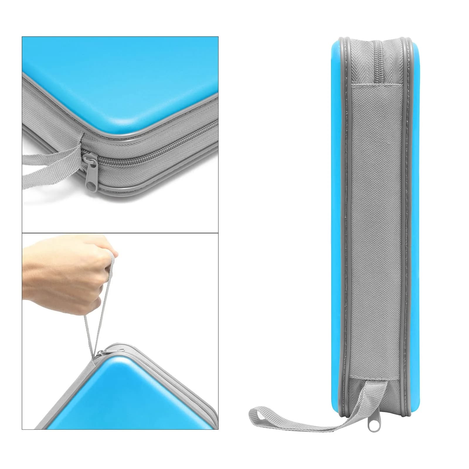 Siveit Sky Blue 80 Capacity CD Case Holder - Hard Plastic DVD Wallet with Zipper - view 3