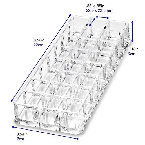 BY ALEGORY Acrylic Lipstick Makeup Organizer 24 Space | Clear Durable Acrylic thumbnail 6