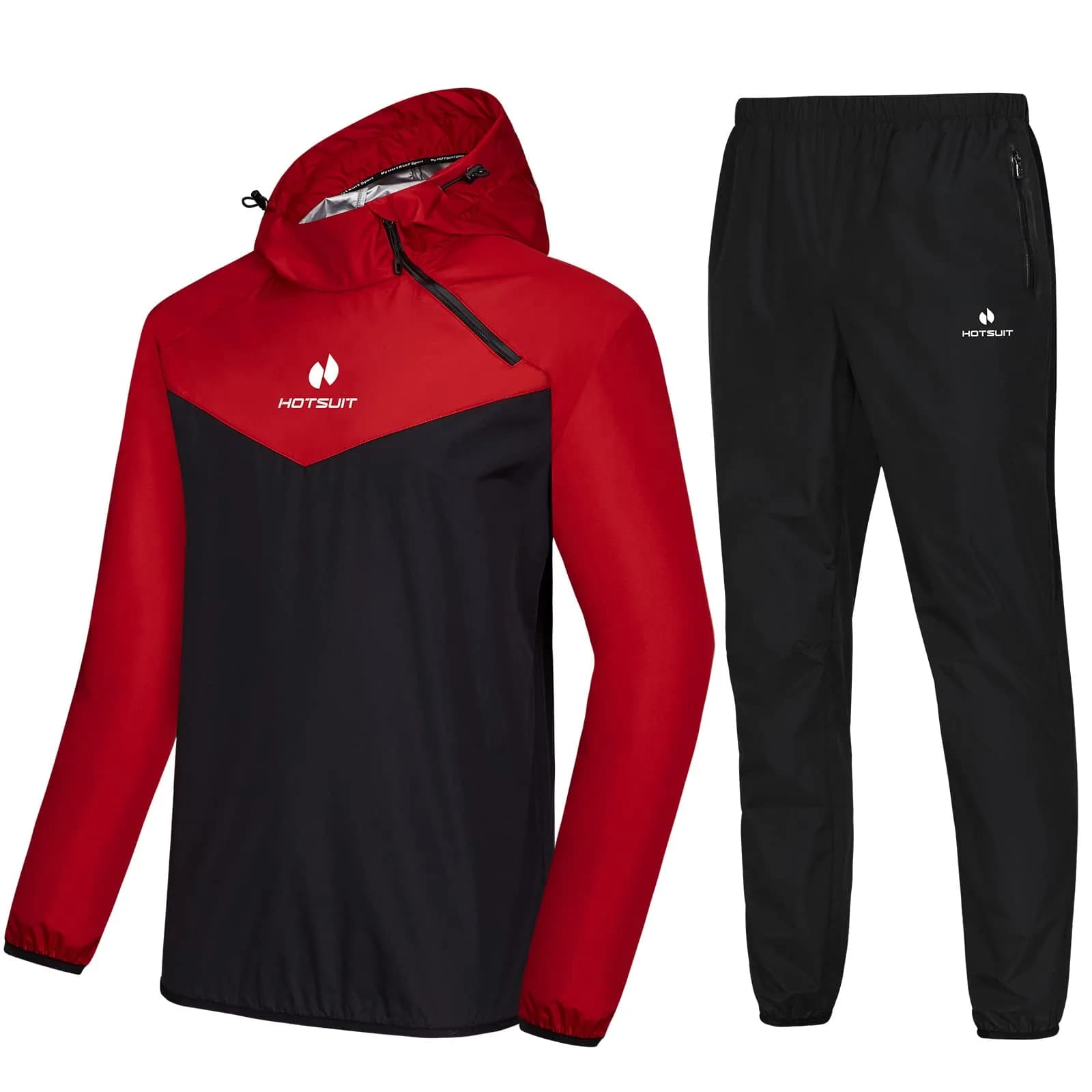 HOTSUIT Sauna Suit for Men & Women Sweat Suit Jacket Pant Gym Workout Red 5XL - main product image