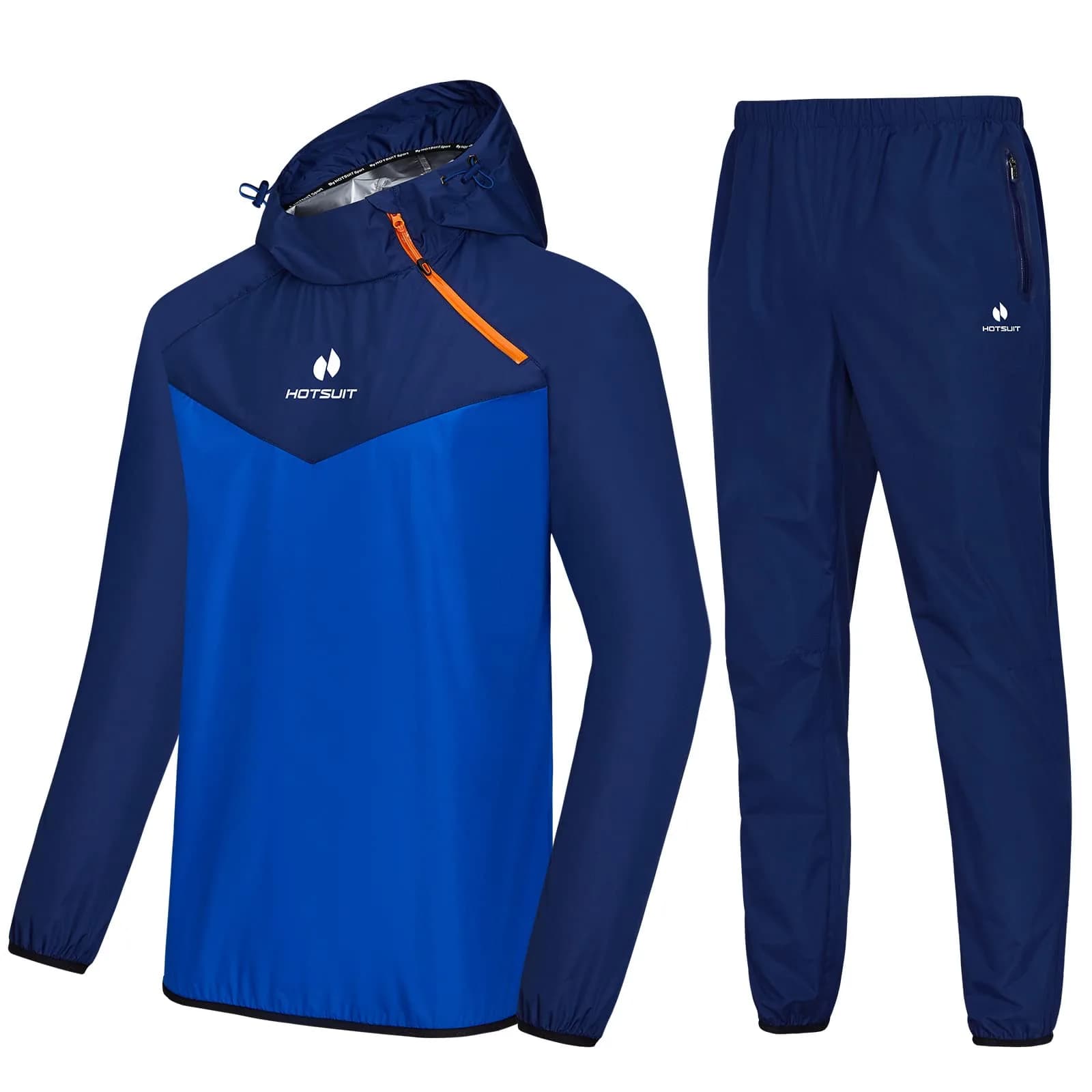 HOTSUIT Sauna Suit for Men Jacket & Pant Set 5XL Navy | Sweat-Inducing Workout Gear - main product image