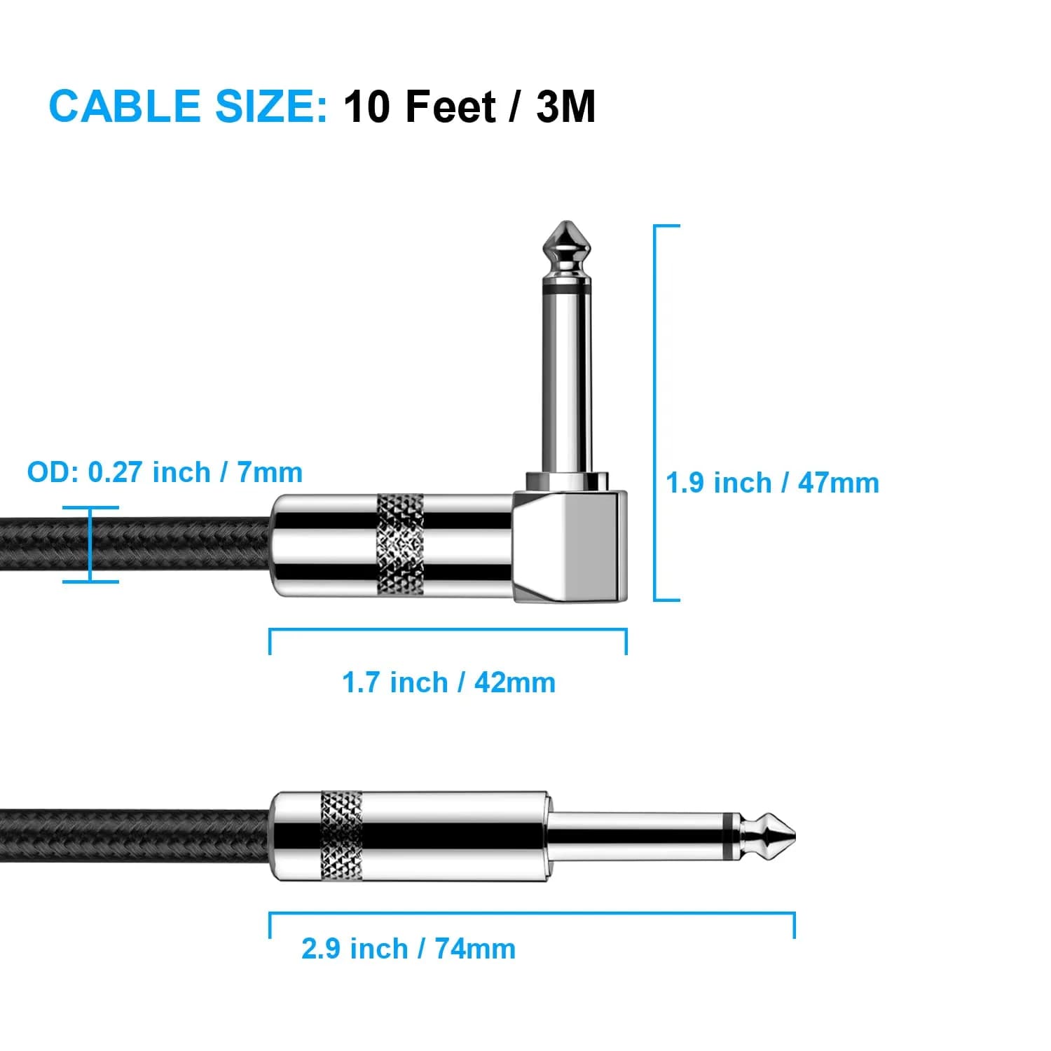 New Bee Guitar Cable 20 ft (6.1 m) | Low Noise High Fidelity - view 2