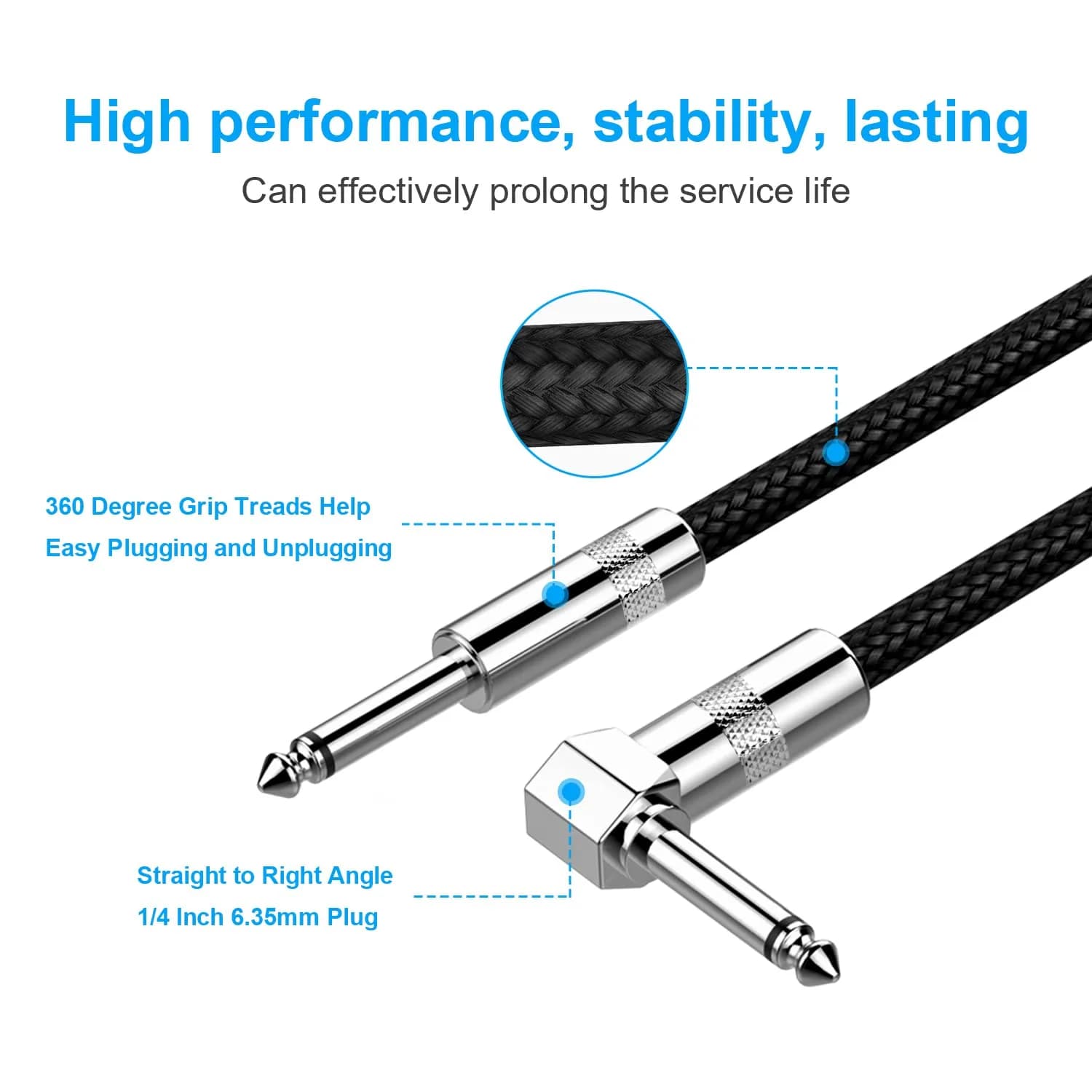 New Bee Guitar Cable 20 ft (6.1 m) | Low Noise High Fidelity - view 4