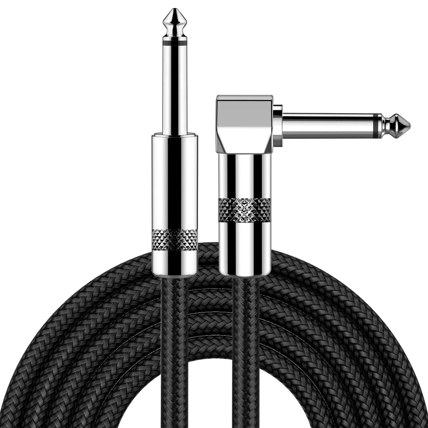 New Bee Guitar Cable 20 ft (6.1 m) | Low Noise High Fidelity — Black / 10FT / Right