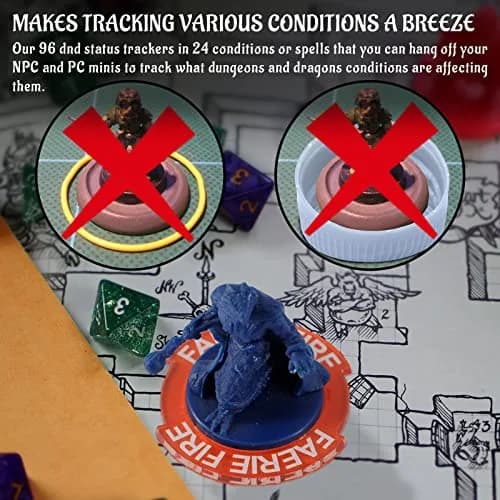 CZYY RPG Condition Rings, 96 Status Effect Markers with Storage Box | D&D 5E Compatible, Fantasy Theme thumbnail 4