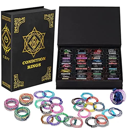 CZYY RPG Condition Rings, 96 Status Effect Markers with Storage Box | D&D 5E Compatible, Fantasy Theme thumbnail 1
