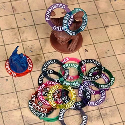 CZYY RPG Condition Rings, 96 Status Effect Markers with Storage Box | D&D 5E Compatible, Fantasy Theme thumbnail 7