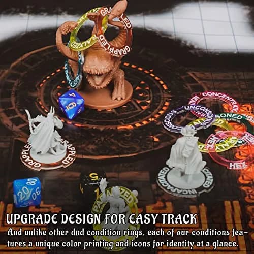 CZYY RPG Condition Rings, 96 Status Effect Markers with Storage Box | D&D 5E Compatible, Fantasy Theme thumbnail 2