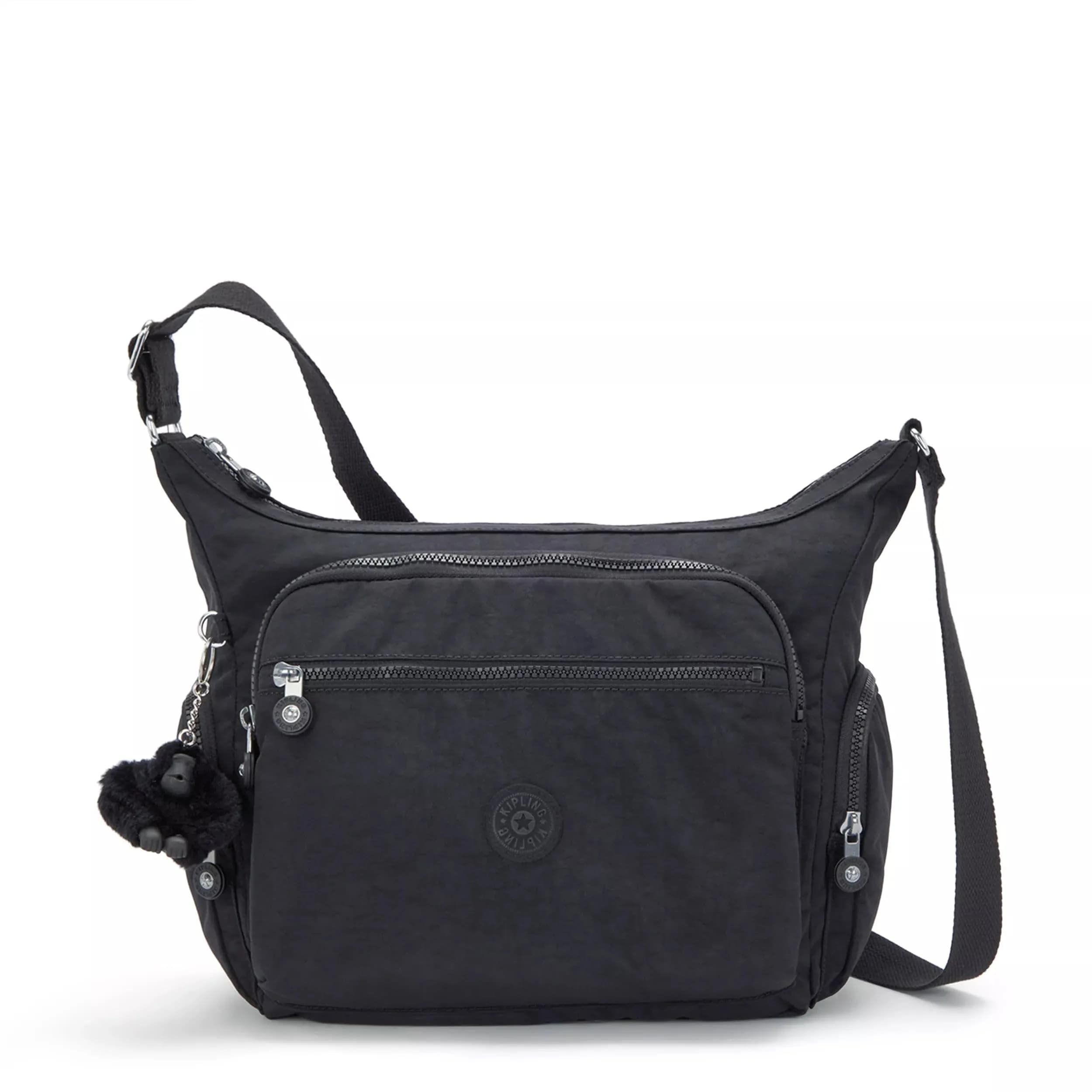 Kipling Women's Gabbie Crossbody Bag Black Noir 35.56cm (14"L) x 29.85cm (11.75"H) x 18.42cm (7.25"D) | Lightweight Everyday Purse with 7 Pockets - main product image