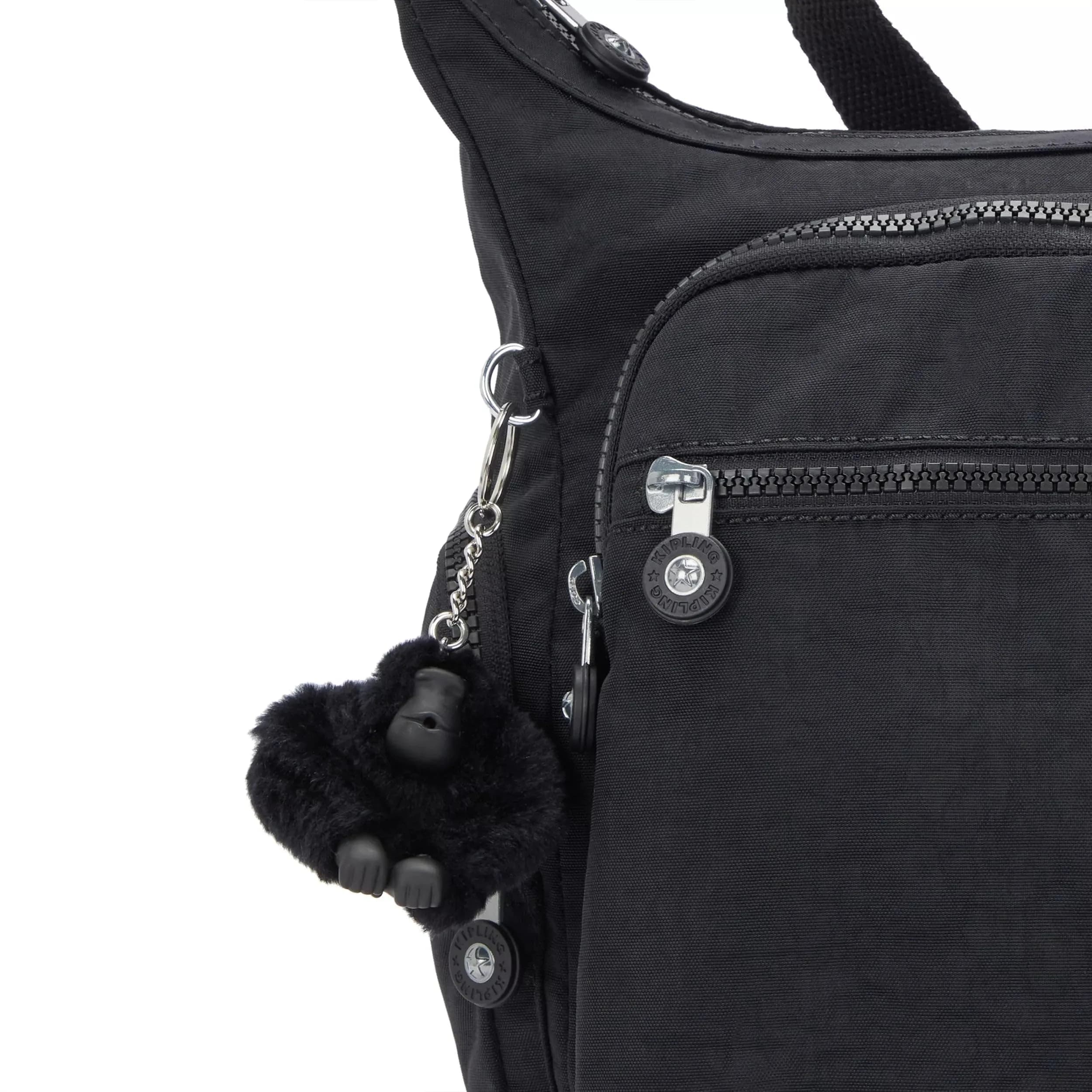 Kipling Women's Gabbie Crossbody Bag Black Noir 35.56cm (14"L) x 29.85cm (11.75"H) x 18.42cm (7.25"D) | Lightweight Everyday Purse with 7 Pockets - view 7
