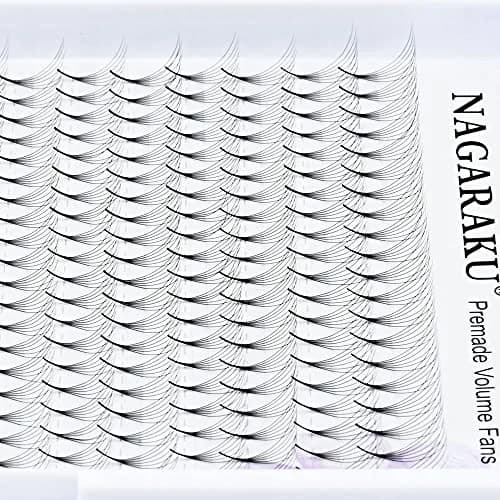 NAGARAKU Premade Fans Eyelash Extensions 11mm | 6D Volume, C & D Curl, Fluffy Matte Black, 320 Fans thumbnail 6