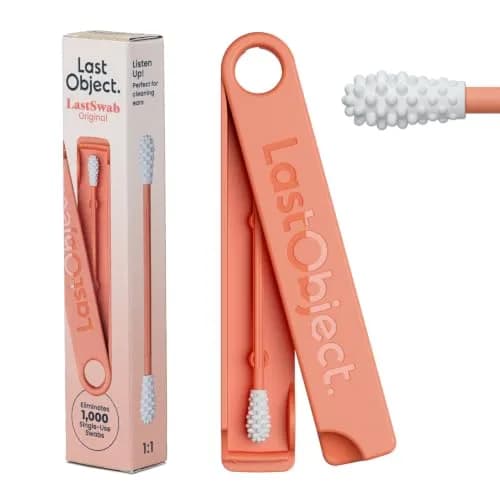 LastSwab Reusable Cotton Swabs & Q-Tips - Peach | Eco-Friendly Silicone Ear Cleaner thumbnail 1