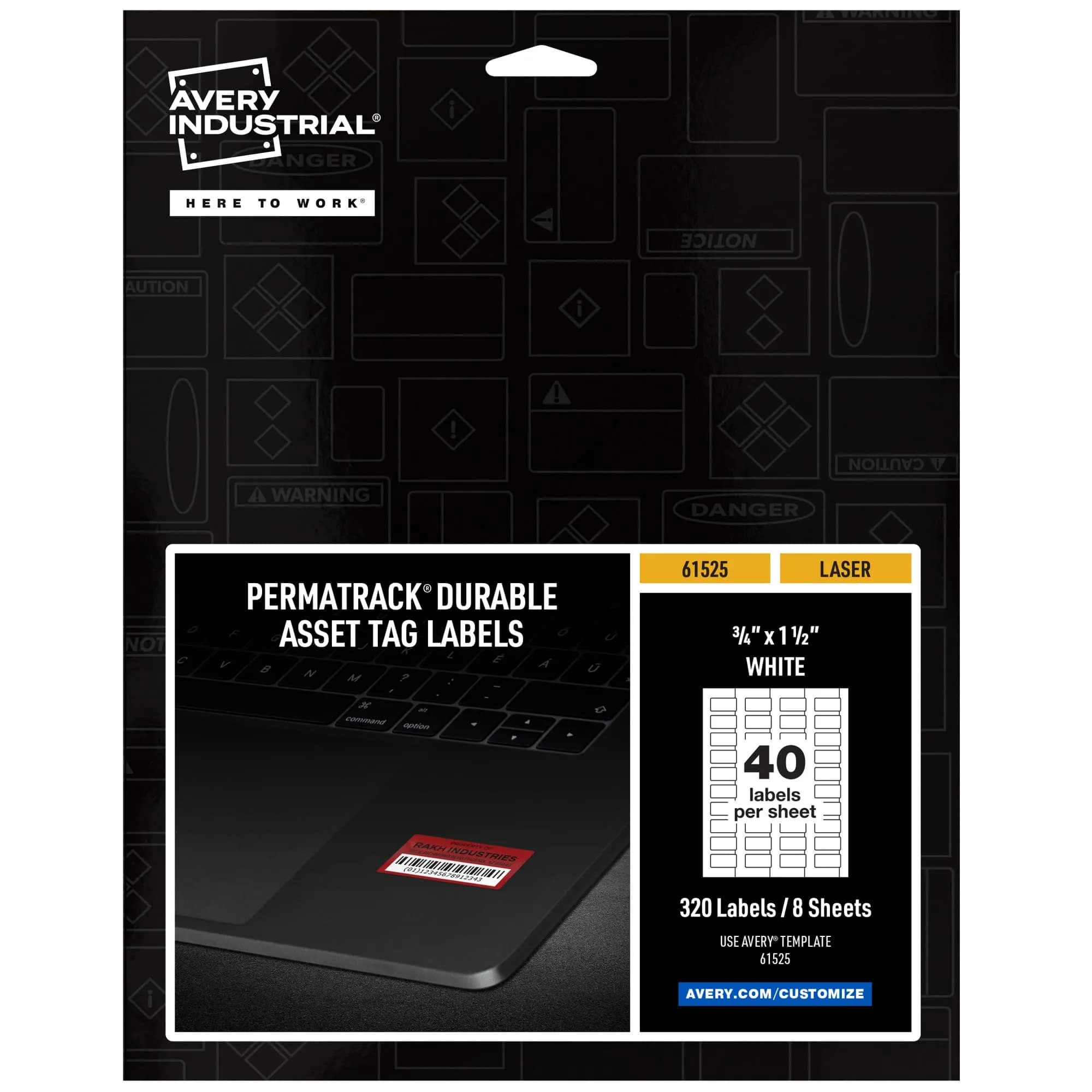Avery Metallic Asset Tag Labels 3/4" x 1-1/2" | 320 Waterproof Labels for Laser Printers — 3/4" x 1-1/2" / Durable White