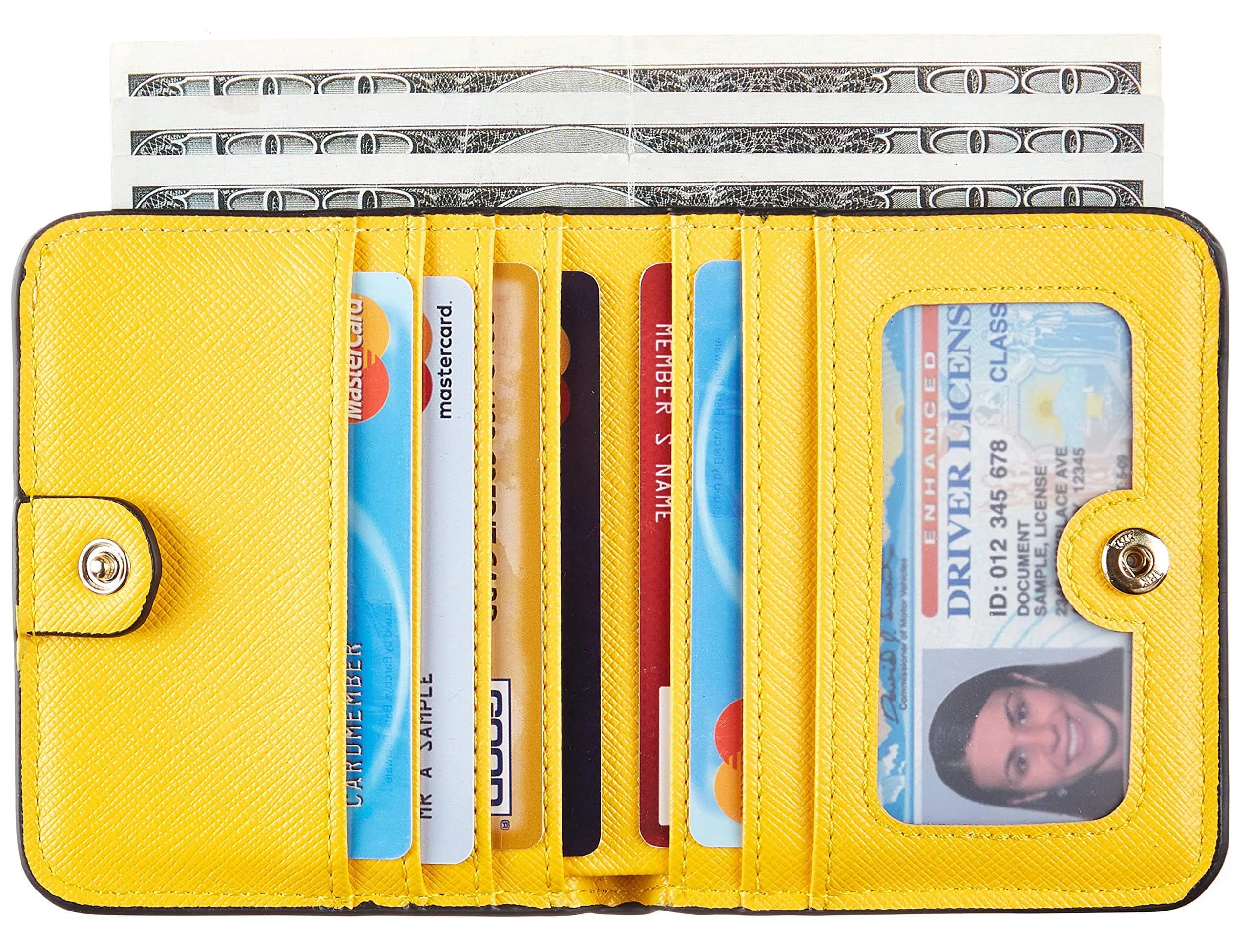 Toughergun Women's SL Yellow Slim Leather Wallet with RFID Protection, Compact Bifold Mini Purse - view 2