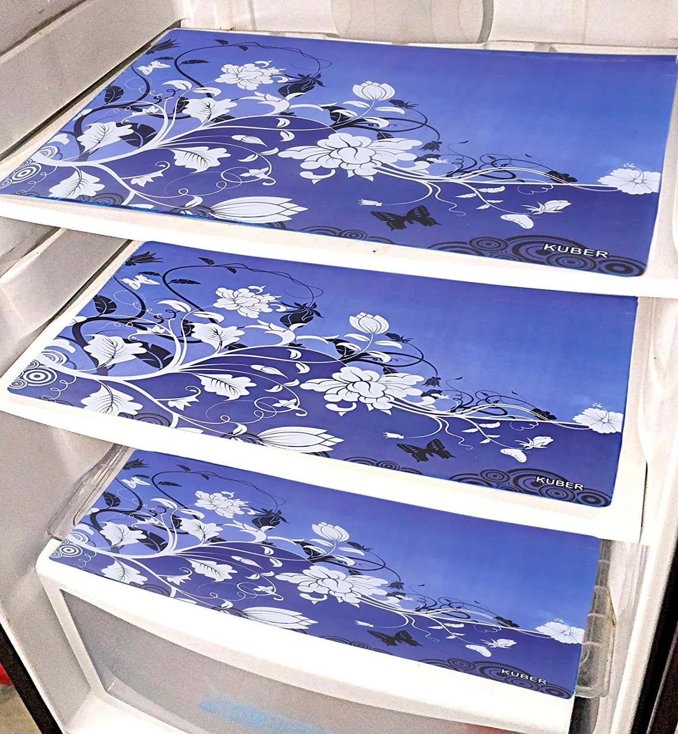 Kuber Industries PVC Refrigerator Drawer Mats 46cm x 31cm (Set of 6, Blue) | Protects Fridge Drawers from Scratches & Dirt - view 6