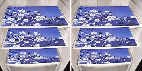 Kuber Industries PVC Refrigerator Drawer Mats 46cm x 31cm (Set of 6, Blue) | Protects Fridge Drawers from Scratches & Dirt thumbnail 1