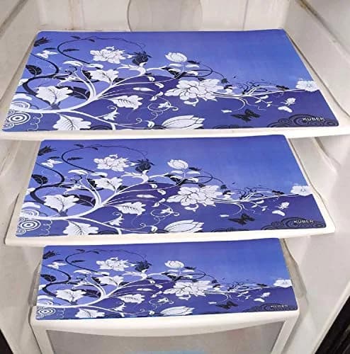 Kuber Industries PVC Refrigerator Drawer Mats 46cm x 31cm (Set of 6, Blue) | Protects Fridge Drawers from Scratches & Dirt thumbnail 2